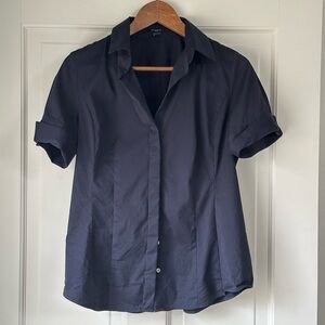 Ann Taylor Black Short Sleeve Shirt, Size 8